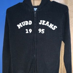 Black Mudd jeans zip up hoodie